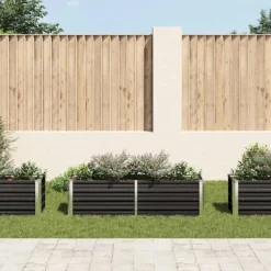 Discount Hævet plantekasse i galvaniseret stål - Dybde 160x40x45 cm | Farve: Antracitgrå Plantningsbænke