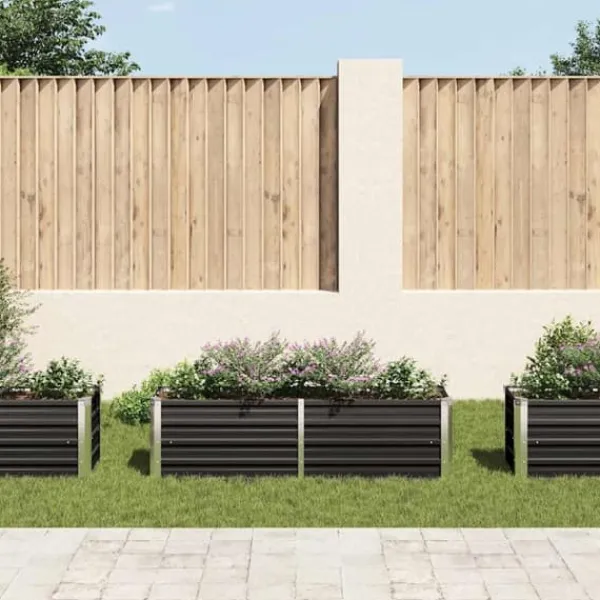Discount Hævet plantekasse i galvaniseret stål - Dybde 160x40x45 cm | Farve: Antracitgrå Plantningsbænke