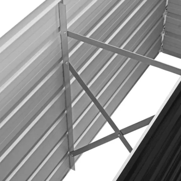 Discount Hævet plantekasse i galvaniseret stål - Dybde 160x40x45 cm | Farve: Antracitgrå Plantningsbænke