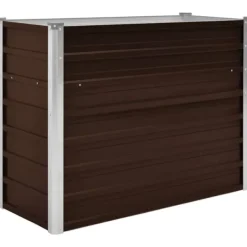 Hot Hævet plantekasse i galvaniseret stål - 100x40x77 cm | Farve: Brun Plantningsbænke