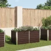 Discount Hævet plantekasse i galvaniseret stål - Stilfuld til altan eller terrasse | Størrelse: 160x80x77 cm | Farve: Brun Plantningsbænke