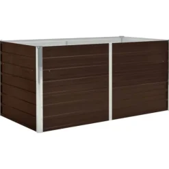 Discount Hævet plantekasse i galvaniseret stål - Stilfuld til altan eller terrasse | Størrelse: 160x80x77 cm | Farve: Brun Plantningsbænke