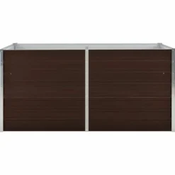 Discount Hævet plantekasse i galvaniseret stål - Stilfuld til altan eller terrasse | Størrelse: 160x80x77 cm | Farve: Brun Plantningsbænke