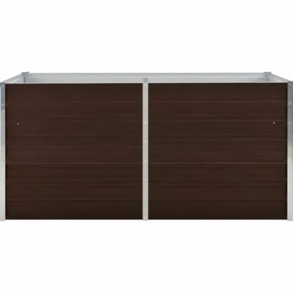 Discount Hævet plantekasse i galvaniseret stål - Stilfuld til altan eller terrasse | Størrelse: 160x80x77 cm | Farve: Brun Plantningsbænke