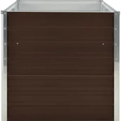 Discount Hævet plantekasse i galvaniseret stål - Stilfuld til altan eller terrasse | Størrelse: 160x80x77 cm | Farve: Brun Plantningsbænke
