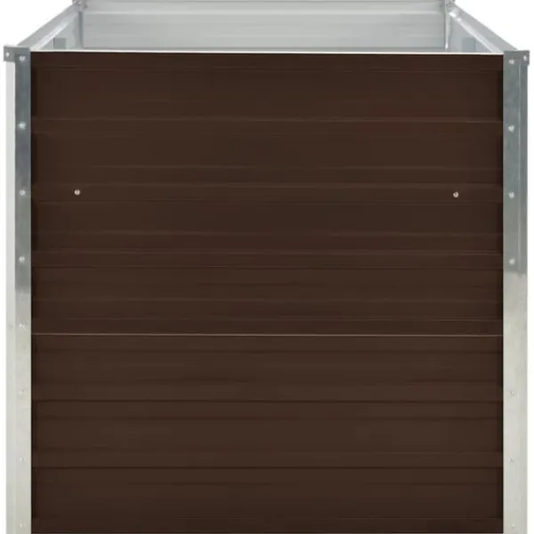 Discount Hævet plantekasse i galvaniseret stål - Stilfuld til altan eller terrasse | Størrelse: 160x80x77 cm | Farve: Brun Plantningsbænke