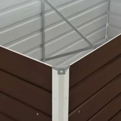 Discount Hævet plantekasse i galvaniseret stål - Stilfuld til altan eller terrasse | Størrelse: 160x80x77 cm | Farve: Brun Plantningsbænke