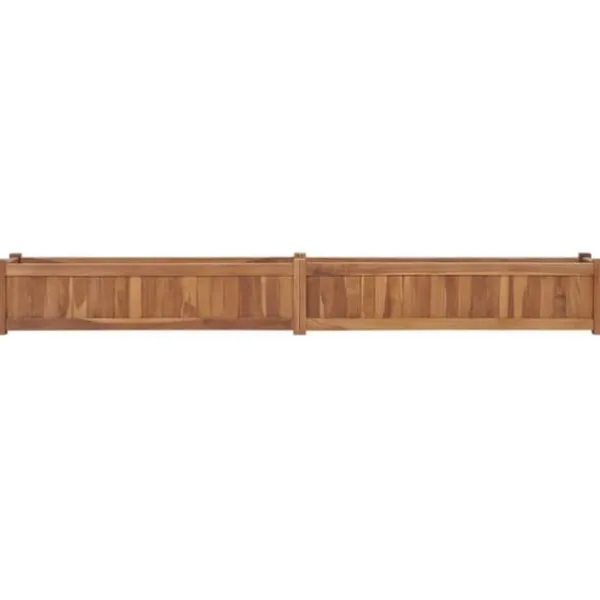 Plantningsbænke^Hævet plantekasse i massivt teaktræ | Størrelse: 200x30x25 cm