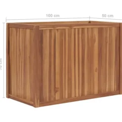 Best Hævet plantekasse i massivt teaktræ | Størrelse: 100x50x70 cm Plantningsbænke