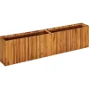 Plantningsbænke^Hævet plantekasse i massivt akacietræ - Rustikt design | Størrelse: 200x30x50 cm