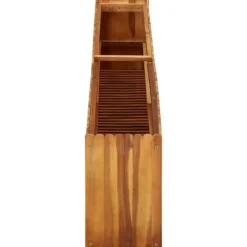 Plantningsbænke^Hævet plantekasse i massivt akacietræ - Rustikt design | Størrelse: 200x30x50 cm