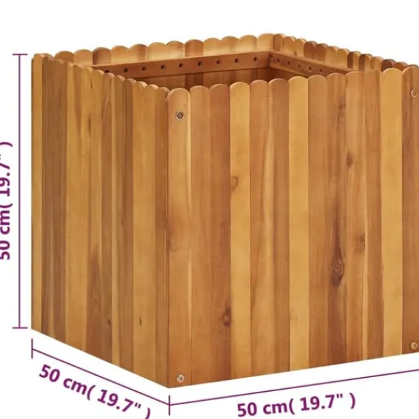 Clearance Hævet plantekasse i massivt akacietræ - Højbed til have | Størrelse: 50x50x50 cm Krukker & Plantebeholdere