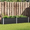 Clearance Hævet plantekasse i træ-plastkomposit - Blomsterbed | Farve: Grå | Størrelse: 250x50x91 cm Plantningsbænke