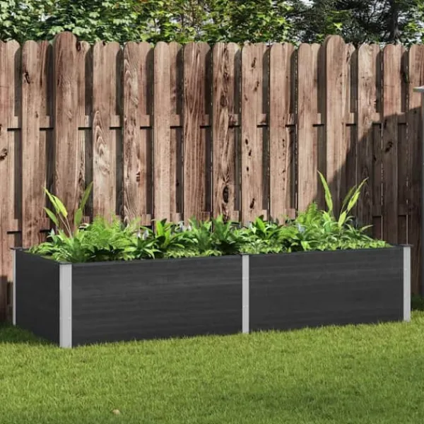 Clearance Hævet plantekasse i WPC - Holdbar & moderne design | Størrelse: 250x100x54 cm | Farve: Grå Plantningsbænke