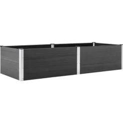 Clearance Hævet plantekasse i WPC - Holdbar & moderne design | Størrelse: 250x100x54 cm | Farve: Grå Plantningsbænke