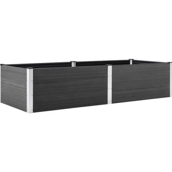 Clearance Hævet plantekasse i WPC - Holdbar & moderne design | Størrelse: 250x100x54 cm | Farve: Grå Plantningsbænke