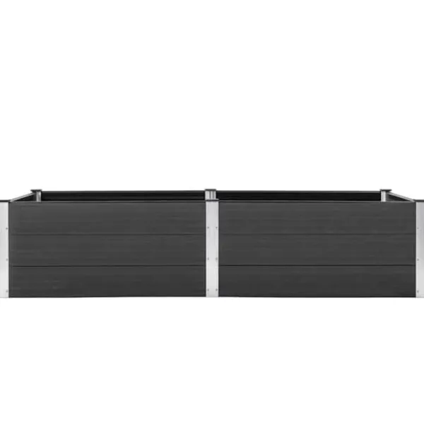 Clearance Hævet plantekasse i WPC - Holdbar & moderne design | Størrelse: 250x100x54 cm | Farve: Grå Plantningsbænke