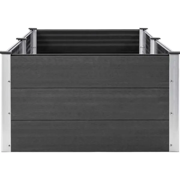 Clearance Hævet plantekasse i WPC - Holdbar & moderne design | Størrelse: 250x100x54 cm | Farve: Grå Plantningsbænke