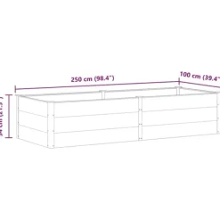 Clearance Hævet plantekasse i WPC - Holdbar & moderne design | Størrelse: 250x100x54 cm | Farve: Grå Plantningsbænke