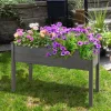Plantningsbænke^Hævet Plantekasse, 125x59x76 cm, Grå