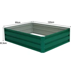 Hævet Plantekasse, 120x90x30 cm, Grøn Plantningsbænke