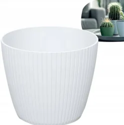 New HVID urtepotte 18cm SNEHVID DÆKKE RILLET POLSK PRODUKT Pænt Krukker & Plantebeholdere
