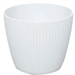 New HVID urtepotte 18cm SNEHVID DÆKKE RILLET POLSK PRODUKT Pænt Krukker & Plantebeholdere