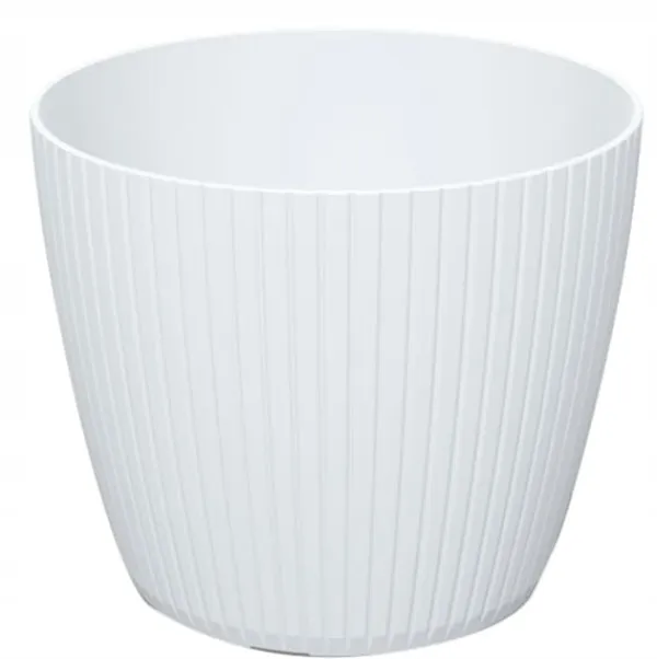 New HVID urtepotte 18cm SNEHVID DÆKKE RILLET POLSK PRODUKT Pænt Krukker & Plantebeholdere
