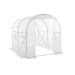 Drivhus^Hvidt plastikdrivhus, 250 x 200 x 200 cm