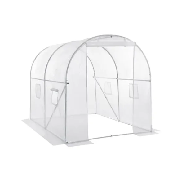 Drivhus^Hvidt plastikdrivhus, 250 x 200 x 200 cm
