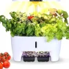 Outlet Hydroponics 16 kapsler vækstsystem sæt urtehave med LED-lys vækstpotte indendørs havepotte til hjemmekontor Kit Til Plante- & Urtedyrkning