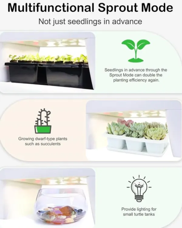 Outlet Hydroponics 16 kapsler vækstsystem sæt urtehave med LED-lys vækstpotte indendørs havepotte til hjemmekontor Kit Til Plante- & Urtedyrkning