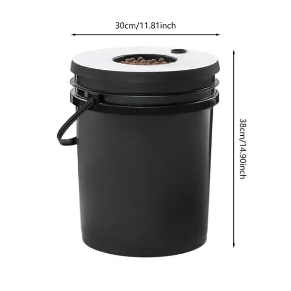 Kit Til Plante- & Urtedyrkning^Hydroponisk dyrkning - DWC system - 7 spande - 20 L pr. spand - EU-stik 220–240 V 9 W - 30×38 cm - Sort