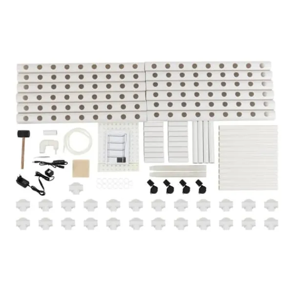 Plantestativer^Hydroponisk Dyrkningsanlæg - 4 Etager 108 Plantepladser - Timerstyret Vandpumpe - PVC - Hydroponisk Dyrkningssæt - Til Salat Raps Rødbeder