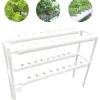 Discount Hydroponisk Dyrkningssæt - Hydroponisk Plantesystem - 2 Niveauer - 72 Plantepladser - Vandingssystem - Hvid Kit Til Plante- & Urtedyrkning
