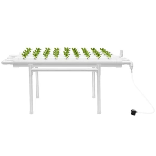 Outlet Hydroponisk dyrkningssæt - Planteskolepotter - PVC-U-materiale - Jordløs dyrkning - Til indendørs brug - Højt udbytte - Hvid Kit Til Plante- & Urtedyrkning