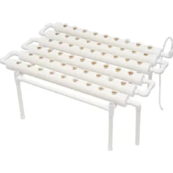 Kit Til Plante- & Urtedyrkning^Hydroponisk dyrkningssæt - 6-rørssystem - 54 plantepladser - 1 lag - PVC - Komplet sæt - Hvid
