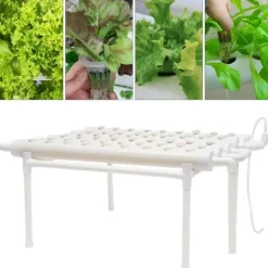 Kit Til Plante- & Urtedyrkning^Hydroponisk dyrkningssæt - 6-rørssystem - 54 plantepladser - 1 lag - PVC - Komplet sæt - Hvid