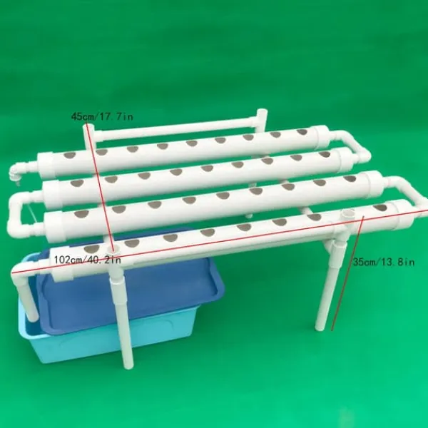 Best Hydroponisk dyrkningssæt - 1-lags system - 36 plantehuller - Huldiameter 3,2 cm - PVC-U - Vandsparende - Lavendel Kit Til Plante- & Urtedyrkning