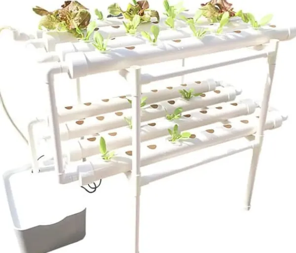 Kit Til Plante- & Urtedyrkning^Hydroponisk Dyrkningssæt - Hydroponisk System - PVC, 2 Niveauer, 72 Huller, Til Stiklinger & Frø, Indendørs Dyrkning - Hvid
