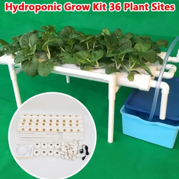 Kit Til Plante- & Urtedyrkning^Hydroponisk dyrkningssæt - 1-lagssystem - 54 huller - PVC-U - Huldiameter 3,2 cm - 4/6 rør - Lilla