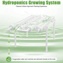 Kit Til Plante- & Urtedyrkning^Hydroponisk dyrkningssæt - 1-lags system - 4 rør - 36 plantehuller - Rør Ø 6,3 cm - Hul Ø 3,2 cm - Plast - Hvid
