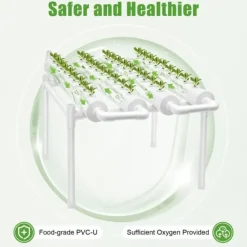 Kit Til Plante- & Urtedyrkning^Hydroponisk dyrkningssæt - 1-lags system - 4 rør - 36 plantehuller - Rør Ø 6,3 cm - Hul Ø 3,2 cm - Plast - Hvid