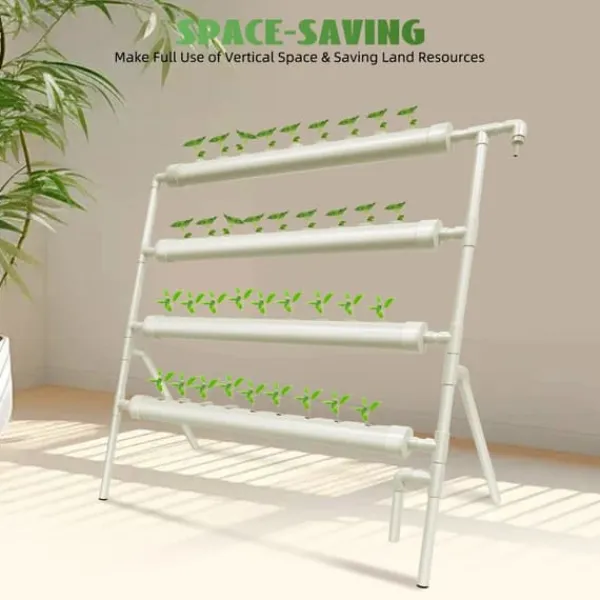 Kit Til Plante- & Urtedyrkning^Hydroponisk dyrkningssæt - Rørsystem i PVC - Med 36 Plantepladser - Diameter 32 mm - Størrelse 95×45×100 cm - Spænding 220 V/50 Hz - Uden Beholder