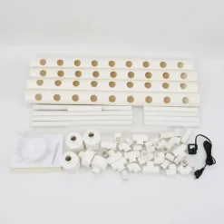 Best Hydroponisk dyrkningssæt - 1-lags system - 36 plantepladser - 4 rør Ø6,3 cm - Huldiameter 3,2 cm - PVC-U - Med vandpumpe - Hvid Kit Til Plante- & Urtedyrkning