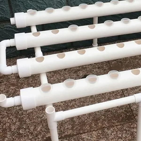 Best Hydroponisk dyrkningssæt - 1-lags system - 36 plantepladser - 4 rør Ø6,3 cm - Huldiameter 3,2 cm - PVC-U - Med vandpumpe - Hvid Kit Til Plante- & Urtedyrkning