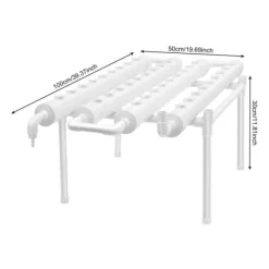 Hot Hydroponisk Dyrkningssæt - 1-Lags System - 36 Plantehuller - PVC-U - Huldiameter 3,2 cm - Rør Ø 6,3 cm - Hvid Kit Til Plante- & Urtedyrkning