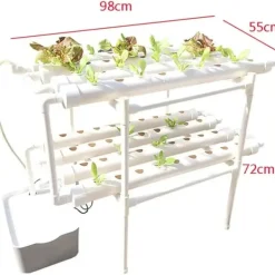 Kit Til Plante- & Urtedyrkning^Hydroponisk dyrkningssystem - Dyrkningssæt - 72 huller - PVC - Til grøntsager - Hvid
