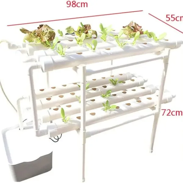 Kit Til Plante- & Urtedyrkning^Hydroponisk dyrkningssystem - Dyrkningssæt - 72 huller - PVC - Til grøntsager - Hvid