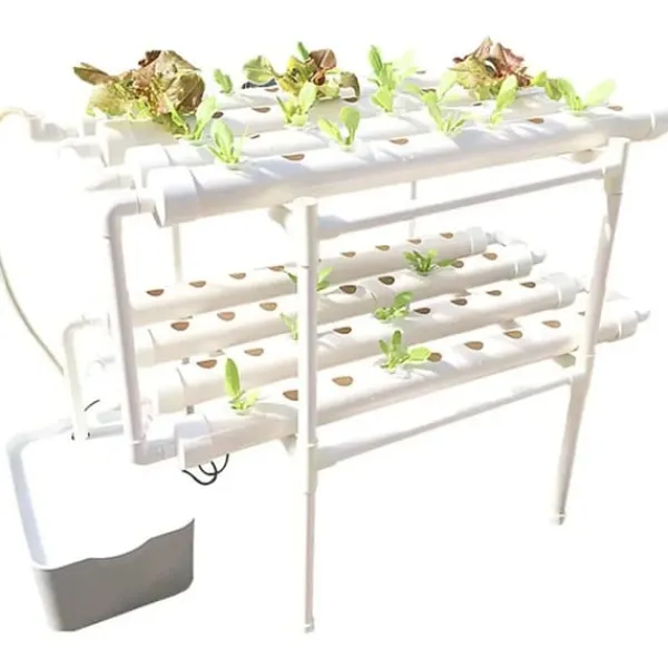 Kit Til Plante- & Urtedyrkning^Hydroponisk dyrkningssystem - Dyrkningssæt - 72 huller - PVC - Til grøntsager - Hvid
